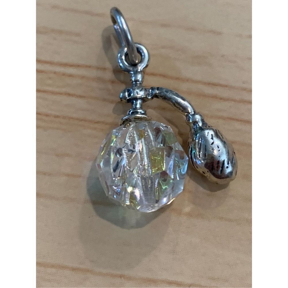 Crystal Perfume Bottle Sterling Silver Jewelry Charm #girls